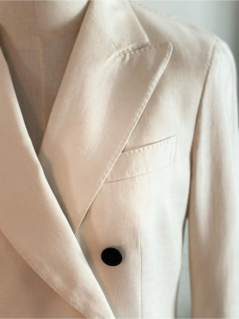 SUISTUDIO‎ Cameron Double Breasted Off White Silk Cotton Blazer Jacket Luxury 6